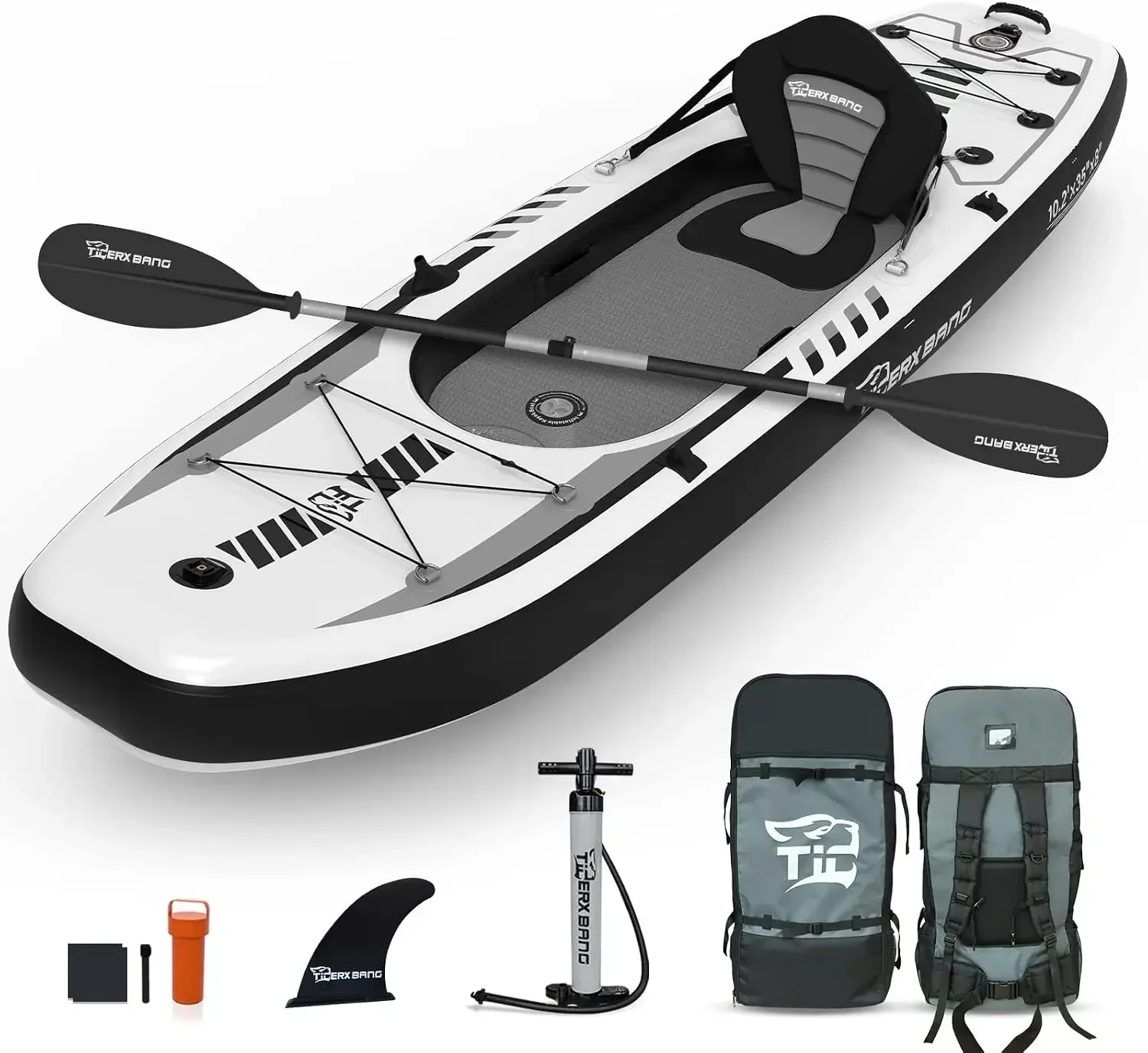 Fishing Kayak Inflatable - TIGERXBANG Kayak Tiup 10,2'x35''x8'' dengan Kursi