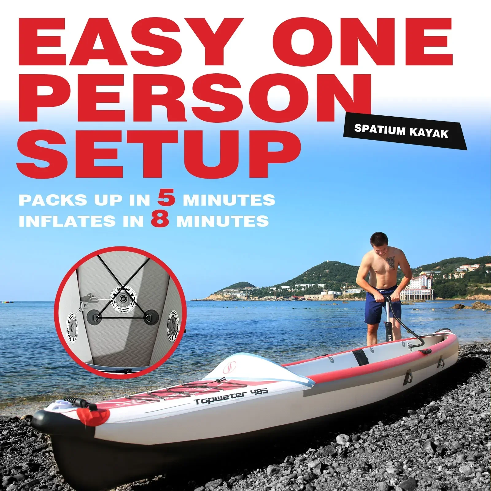 Kayak Tiup Spatium, Perahu Pan - Fishing Kayak Paddle ulasan dan harga