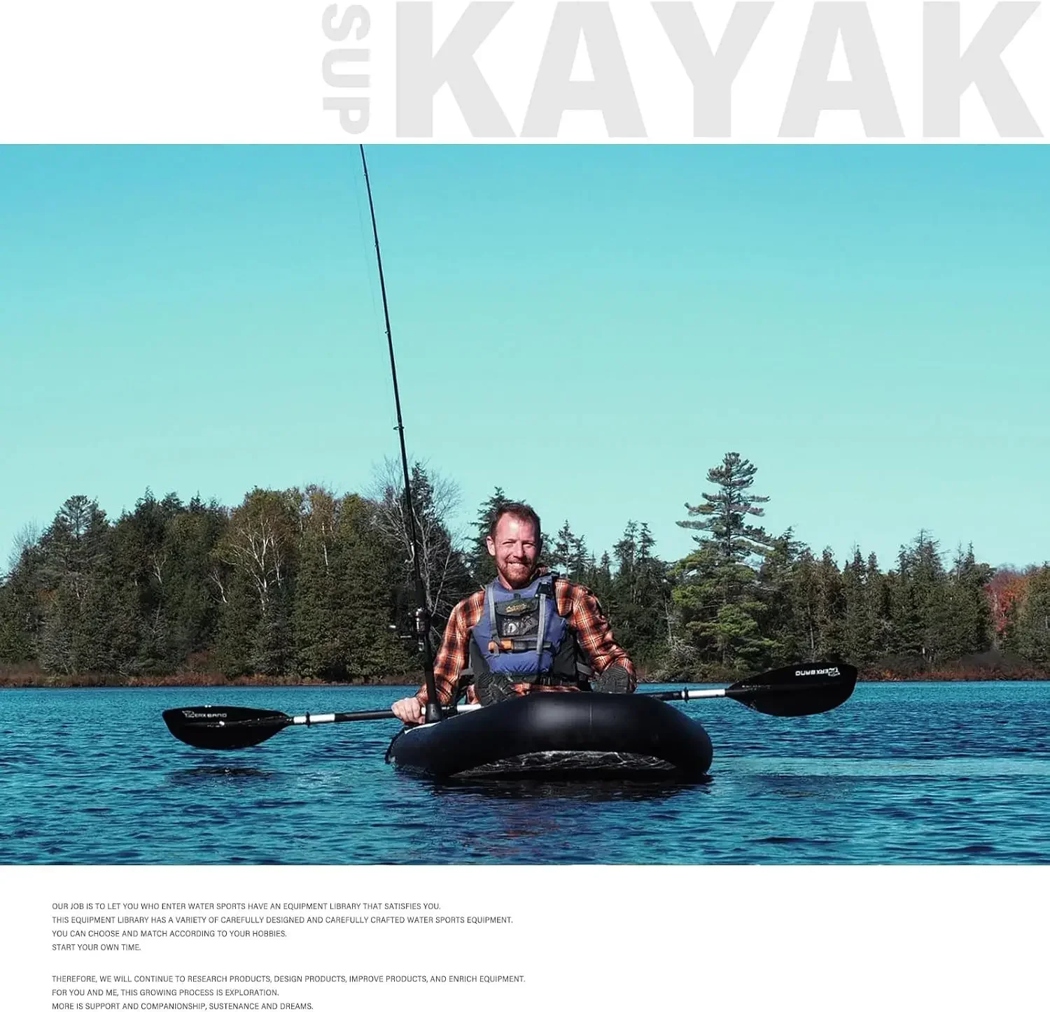 TIGERXBANG Kayak Tiup 10,2'x35 - Fishing Kayak Inflatable ulasan dan harga